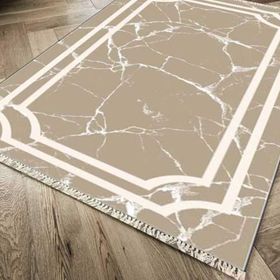 Kaymaz Taban Dijital Baskı Kadife Linear Stone Kahve 180x280 cm Salon Halı