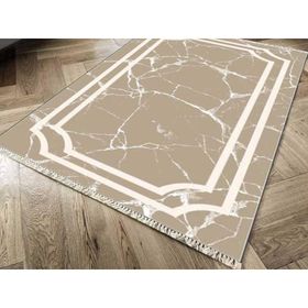 Kaymaz Taban Dijital Baskı Kadife Linear Stone Kahve 180x280 cm Salon Halı