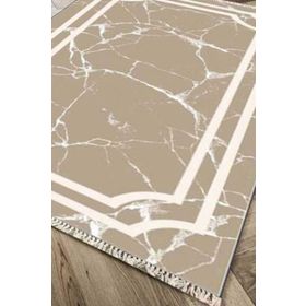 Kaymaz Taban Dijital Baskı Kadife Linear Stone Kahve 180x280 cm Salon Halı