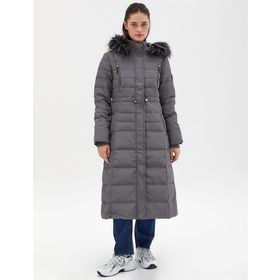 Kayra KA-A23-27001 Çıt Çıtlı Kaz Tüyü Dolgulu Füme Mont