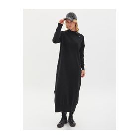 Kayra KA-A23-TRK08 Siyah Reglan Kol Yarım Balıkçı Yaka Triko Elbise