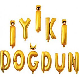 Kazanabil İyi ki Doğdun Set Altın Renkli 40 cm Folyo Balon Harfler