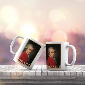 KB277 Mozart Portre Baskılı Fincan Kupa Bardak