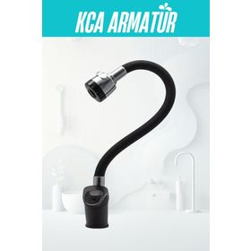 KCA ARMATÜR Siyah Krom 2 Fonksiyonlu Oynar Borulu Mutfak Eviye Bataryası