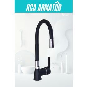 KCA ARMATÜR Siyah Krom 2 Fonksiyonlu Oynar Borulu Mutfak Eviye Bataryası