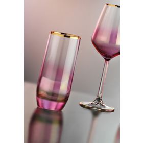 Kcd 6 Parça Bolero Pembe Dekor Meşrubat Bardak