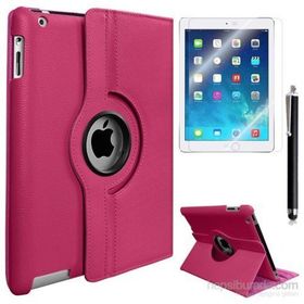 Kea Apple iPad Air 2 iPad 6 360 Derece Dönebilen Standlı Pembe Kılıf