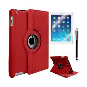 Kea Apple iPad Air iPad 5 360 Derece Dönebilen Standlı Kırmızı Kılıf