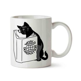 Kedi Kitap Okuyan Kedi Kupa Bardak