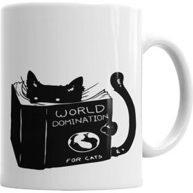 Kedi Kitap Okuyan Kedi Kupa Bardak