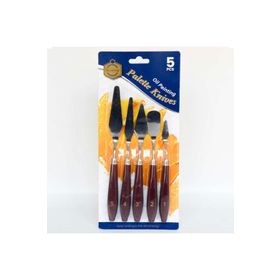 Keep G276 Smiling 5'li Ahşap Saplı Metal Spatul Palet Bıçağı Seti