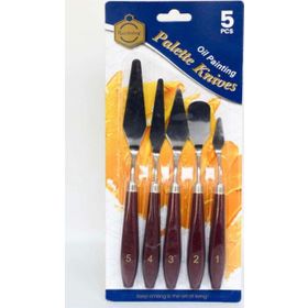 Keep G276 Smiling 5'li Ahşap Saplı Metal Spatul Palet Bıçağı Seti