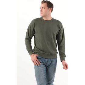 Keep Out Erkek Haki Bisiklet Yaka Oversize Sweatshirt