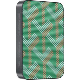 KeePhone Brendy Kevlar Yeşil Fiber Desenli Tasarım 10.000 mAh Kablosuz Şarj MagSafe Powerbank