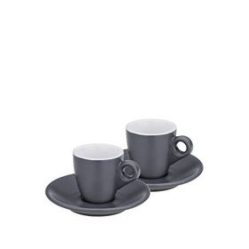 Kela Mattia Gri 2'li Seramik Espresso Fincan Seti