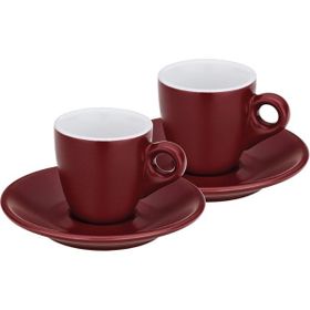 Kela Mattia Kırmızı 2'li Seramik Espresso Fincan Seti