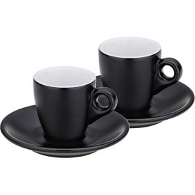 Kela Mattia Siyah 2'li Seramik Espresso Fincan Seti
