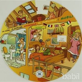 KELIME ÇARKI - EV VE EV EŞYALARI (İNGILIZCE, İSPANYOLCA, ALMANCA, FRANSIZCA, İTALYANCA) MULTILINGUAL VOCABULARY WHEELS - IN THE HOUSE - KOLEKTIF