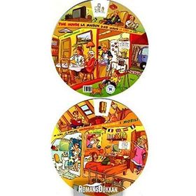 KELIME ÇARKI - EV VE EV EŞYALARI (İNGILIZCE, İSPANYOLCA, ALMANCA, FRANSIZCA, İTALYANCA) MULTILINGUAL VOCABULARY WHEELS - IN THE HOUSE - KOLEKTIF