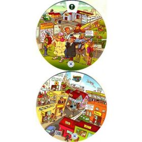 KELIME ÇARKI - KENT HAYATI VE YÖN-YOL TARIFI (İNGILIZCE, İSPANYOLCA, ALMANCA, FRANSIZCA, İTALYANCA) MULTILINGUAL VOCABULARY WHEELS - IN TOWN - KOLEKTIF