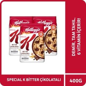 Kellog's 400 gr K Bitter Çikolatalı Kahvaltılık Buğday ve Pirinç Gevreği (3 adet)
