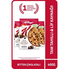 Kellog's 400 gr K Bitter Çikolatalı Kahvaltılık Buğday ve Pirinç Gevreği (3 adet)
