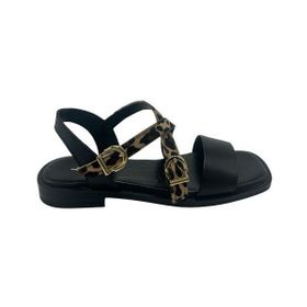Kemal Tanca 874 K-201 Siyah Leopar Kadın Sandalet