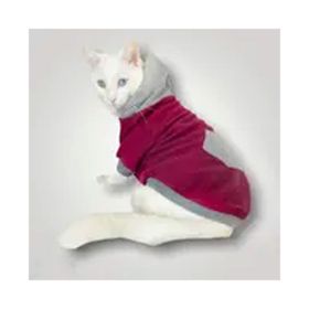 Kemique Burgundy Gray Kapşonlu Sweatshirt Kedi Kıyafeti