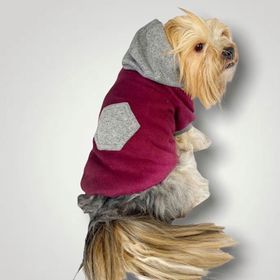 Kemique Burgundy Gray Kapşonlu Sweatshirt Köpek Kıyafeti