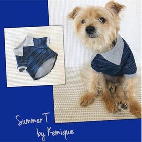 Kemique Lacivert Gri Polo Yaka Tişört Summer T Köpek Elbisesi