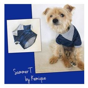Kemique Lacivert Gri Polo Yaka Tişört Summer T Köpek Elbisesi