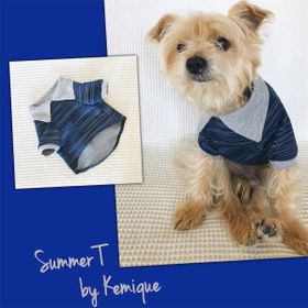 Kemique Lacivert Gri Polo Yaka Tişört Summer T Köpek Elbisesi