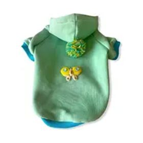 Kemique XL Yeşil Su Yeşili Kelebek Kapsonlu Sweatshirt Kedi Süeteri Kedi Kıyafeti