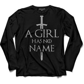 Kendim Seçtim 001-Siyah A Girl Has No Name Game Of Thrones Uzun Kollu Erkek T-Shirt