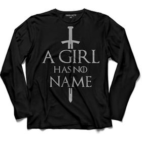 Kendim Seçtim 001-Siyah A Girl Has No Name Game Of Thrones Uzun Kollu Erkek T-Shirt
