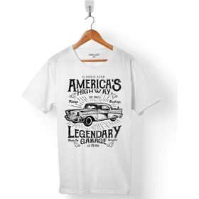 Kendim Seçtim America's Legendary Garage Klasik Amerikan Araba Beyaz Erkek Tişört