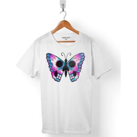 Kendim Seçtim Butterfly Kelebek Tasarım Beyaz Erkek Tişört