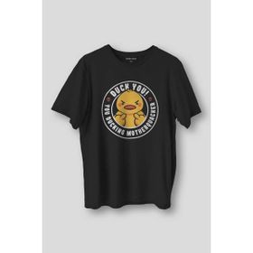 Kendim Seçtim Duck You Ducking Funny Eğlenceli Siyah Sarı Civciv Baskılı Unisex T-Shirt