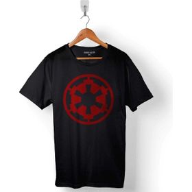 Kendim Seçtim Galactic Empire Logo Star Wars Yıldız Savaşları Baskılı Siyah Unisex T-Shirt
