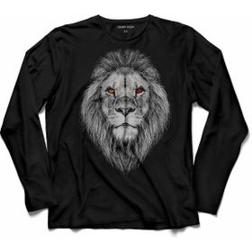 Kendim Seçtim Galatasaray Aslan Kafa Lıon Head Silüet Arslan Uzun Kollu Siyah Erkek T-shirt