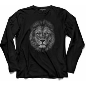 Kendim Seçtim Galatasaray Aslan Kafa Lıon Head Silüet Arslan Uzun Kollu Siyah Erkek T-shirt