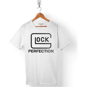 Kendim Seçtim Glock Lock Perfection Beyaz Erkek Tişört