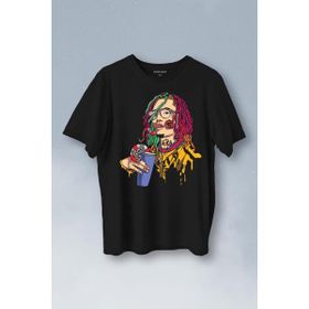 Kendim Seçtim Gucci Gang Amerika Rap Hip Hop Baskılı Siyah Erkek T-Shirt