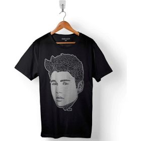 Kendim Seçtim Justin Bieber 1994 Tipografik Silüet Baskılı Siyah Unisex T-Shirt