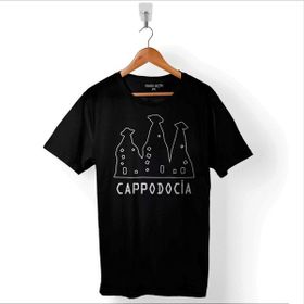 Kendim Seçtim Kapadokya Capadocia Nevşehir Peri Bacaları Baskılı Siyah Unisex T-Shirt