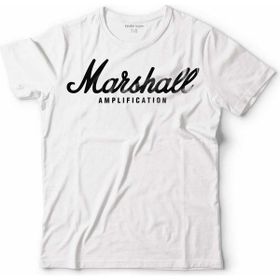 Kendim Seçtim Marshall Amplification Logo Beyaz Erkek Tişört