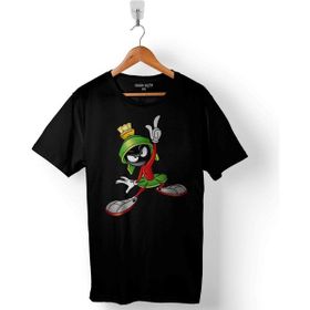 Kendim Seçtim Marvin The Martian Marslı Logo 2 Baskılı Siyah Unisex T-Shirt