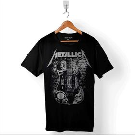 Kendim Seçtim Metallica Kirk Ouija Board Guitar Rock Gitar Baskılı Siyah Unisex T-Shirt