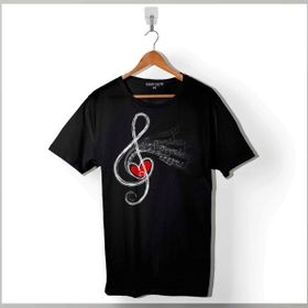 Kendim Seçtim Metallica Müzik Nota Sol Anahtarı Music Baskılı Siyah Unisex T-Shirt