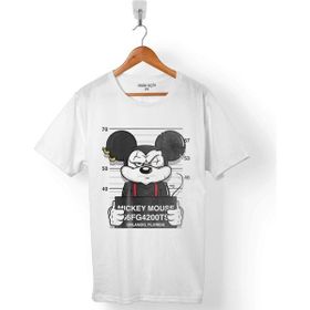Kendim Seçtim Mickey Mouse Logo Hapishane Beyaz Erkek Tişört